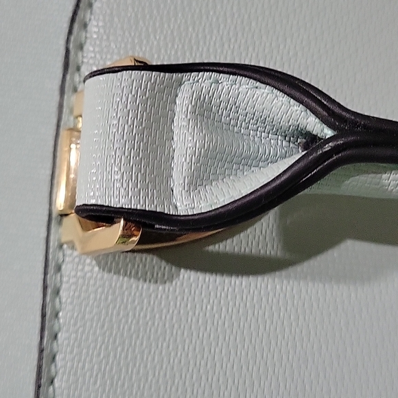 Large satchel bag shoulder bag light blue with light light green shade - Picture 8 of 14